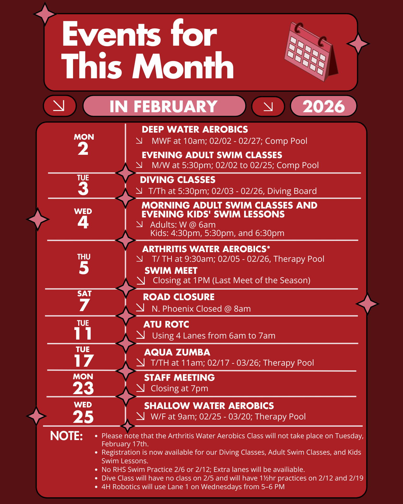 February 2026 Events Flyer