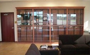 Lobby area with rentable display cases
